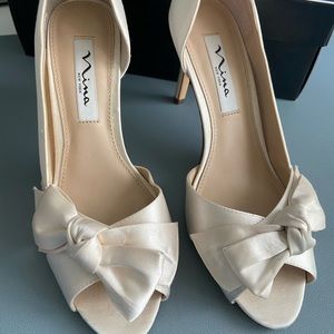 Ivory Nina satin heels